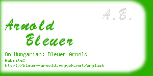 arnold bleuer business card